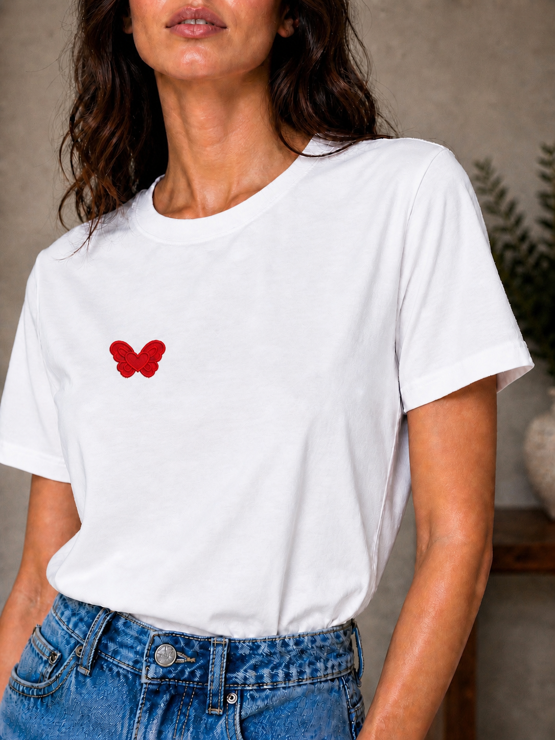 T-shirt demi manches col petit Right Heart