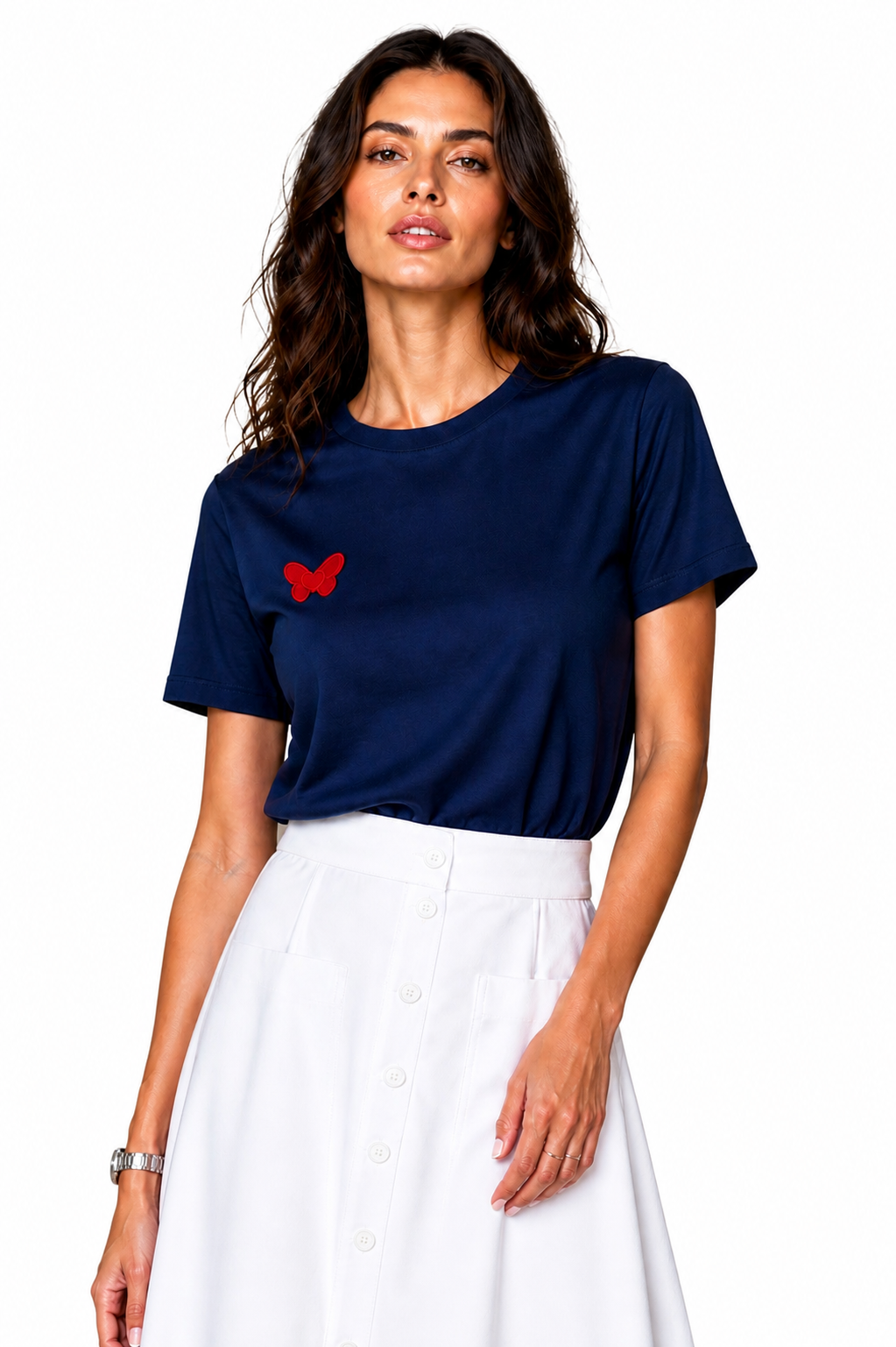 T-shirt demi manches col petit Right Heart