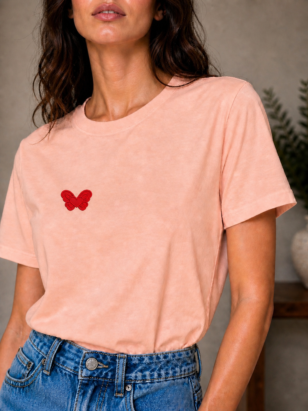 T-shirt demi manches col petit Right Heart