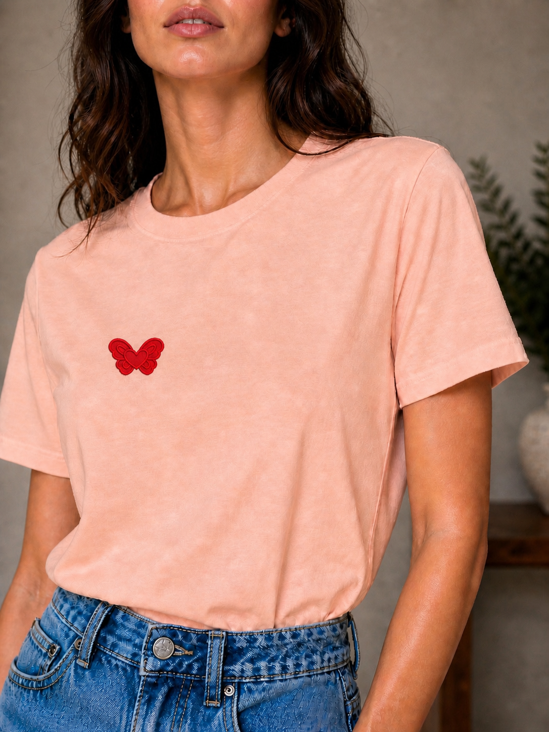 T-shirt demi manches col petit Right Heart