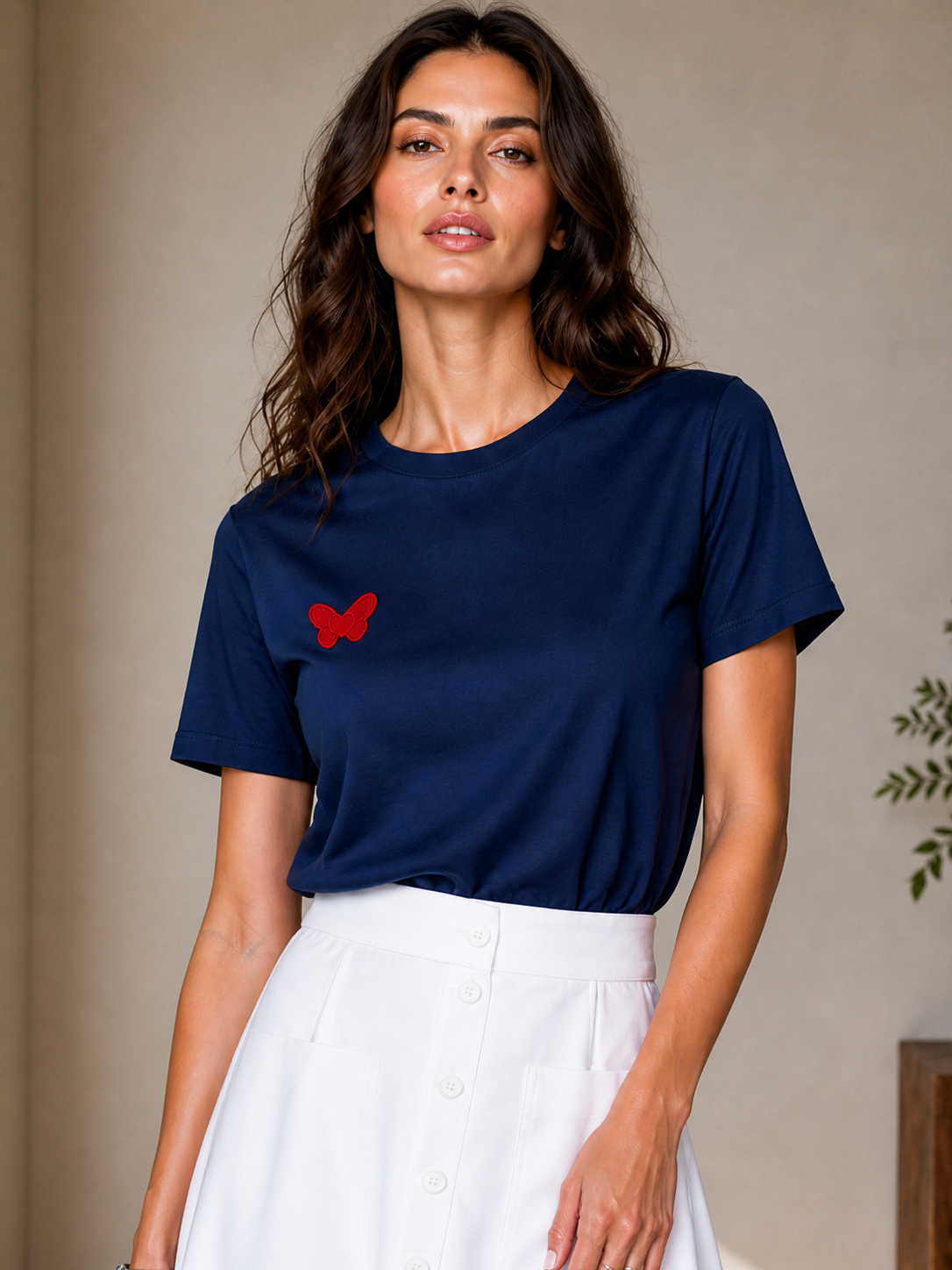 T-shirt demi manches col petit Right Heart