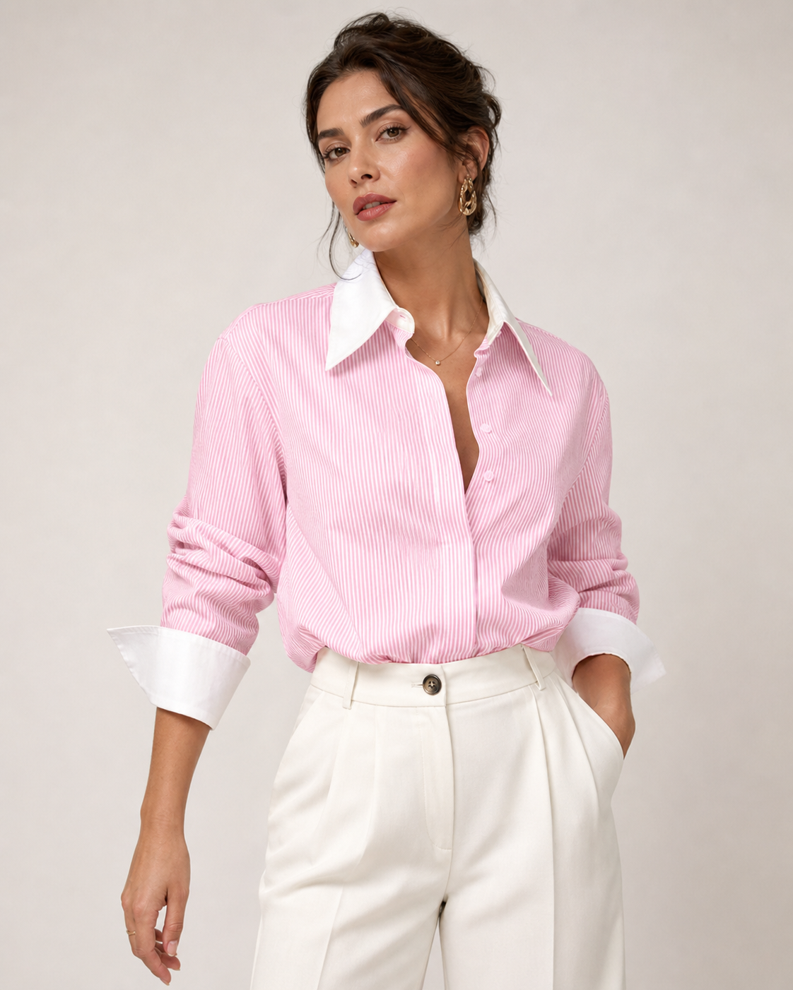 Chemise Rayures Rose