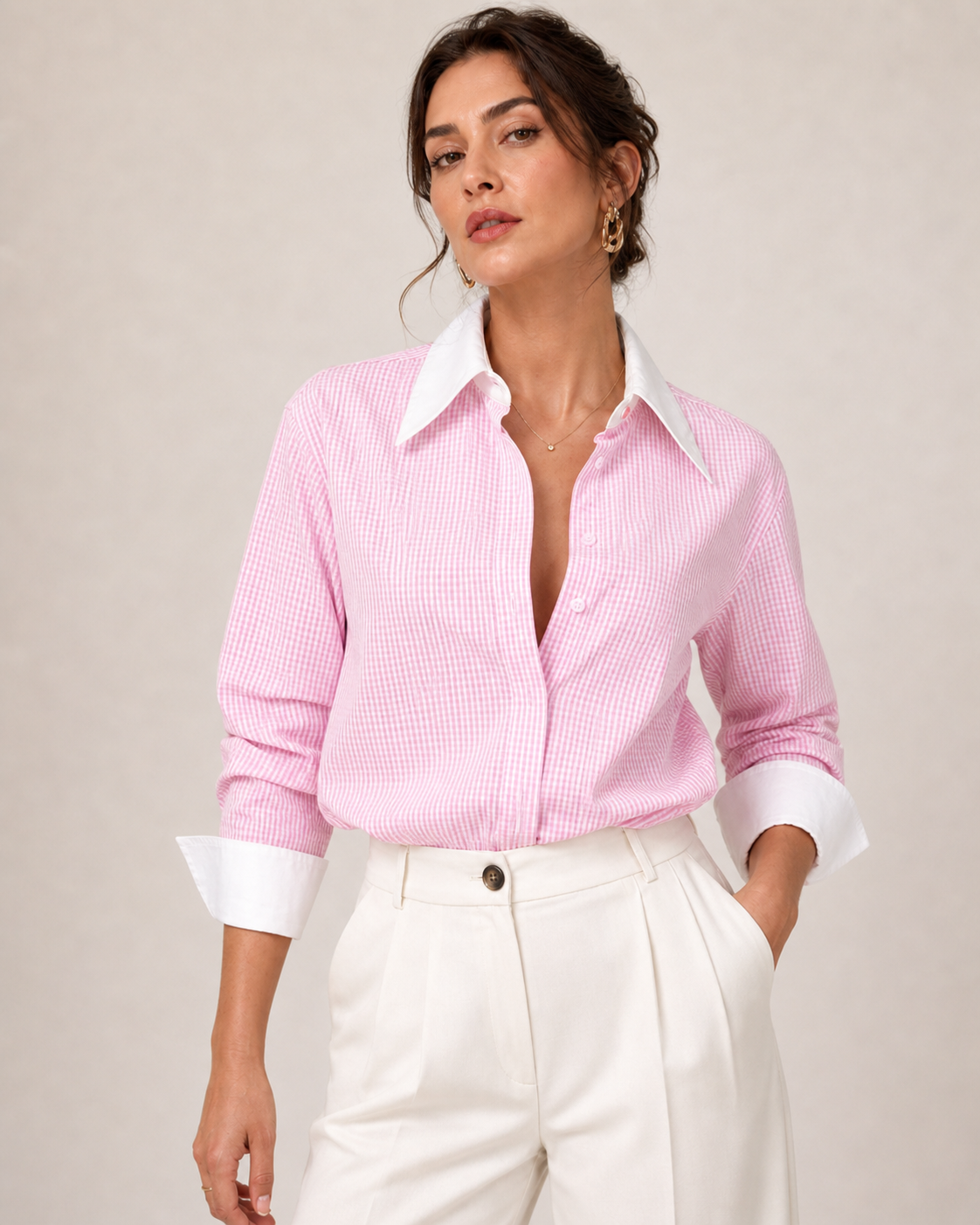 Chemise Vichy Rose
